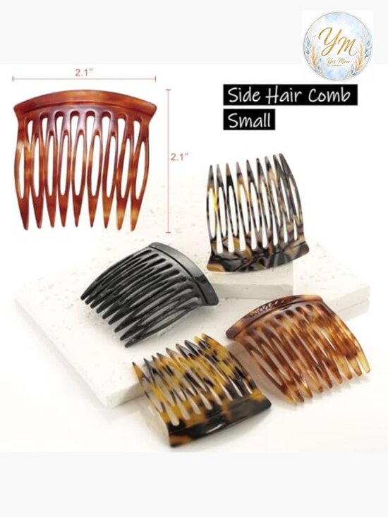 Set of 4 French Side Hair Combs - Small Decorative Twist Clips for Women main image 4